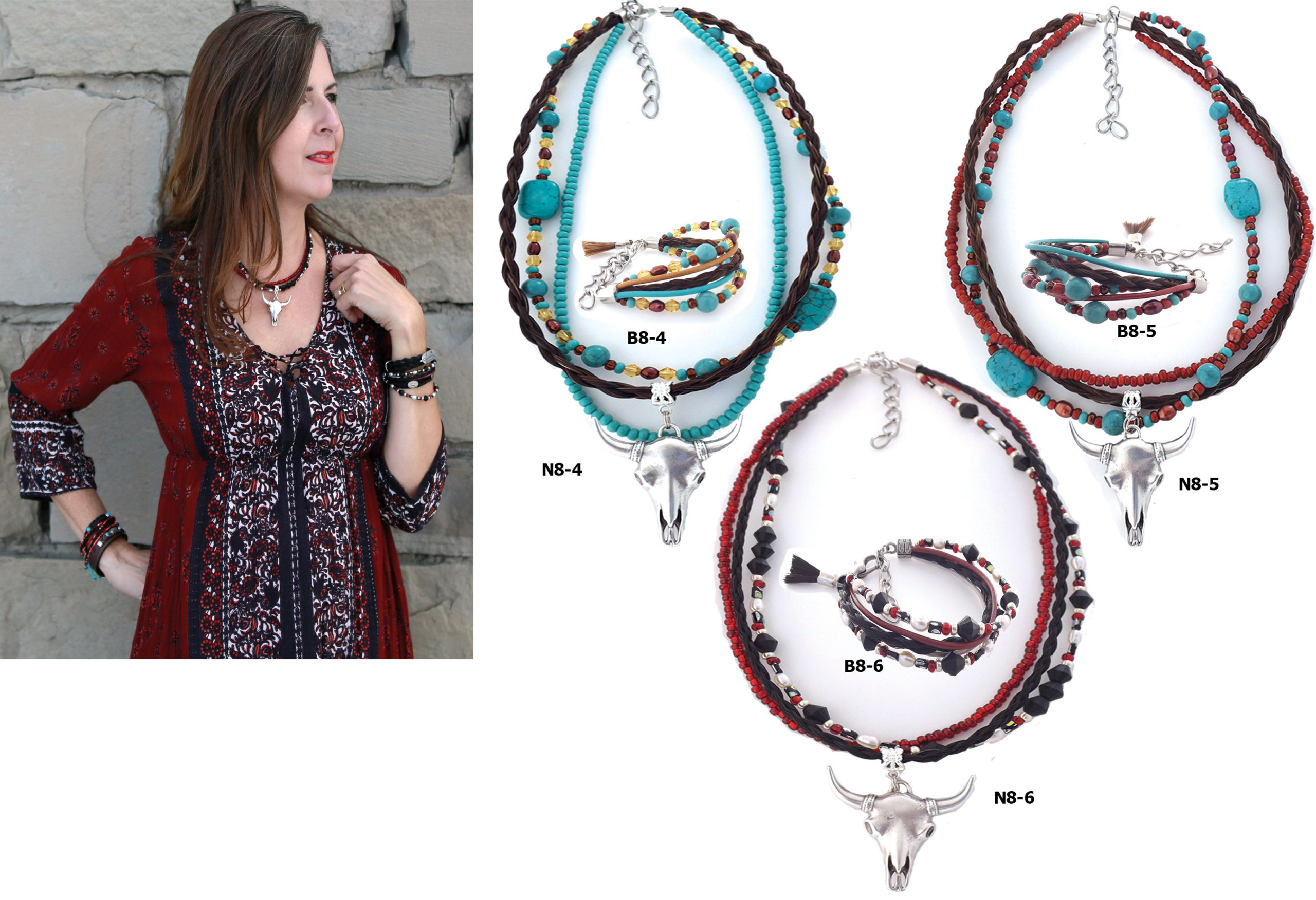 Cowboy Collectibles Horsehair Longhorn Necklace - Image 2